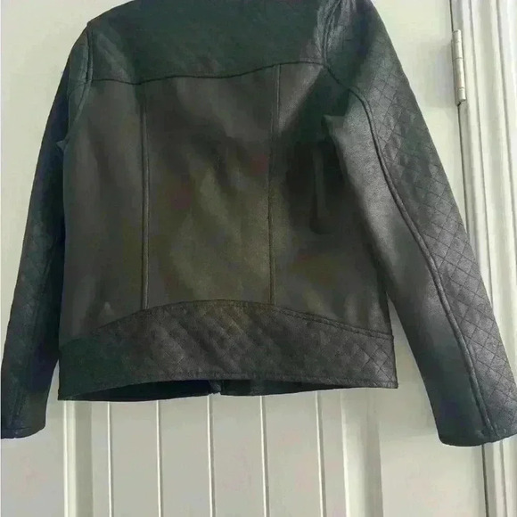 Liverpool Los Angeles  Black Jacket Coated Quilted Moto Zip  Pockets Small - Picture 6 of 8